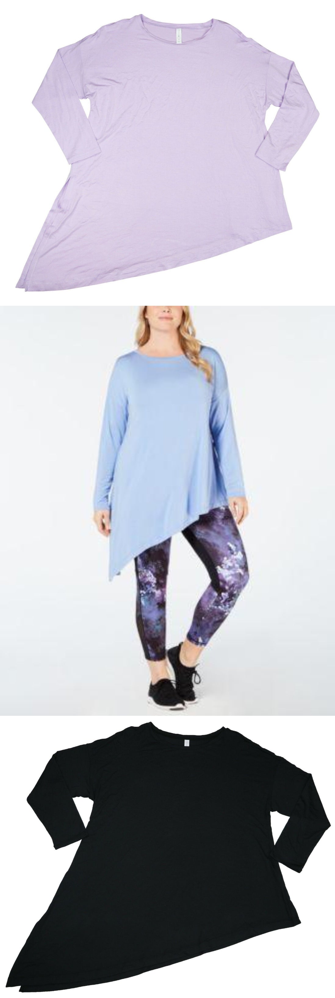 Ideology Asymmetrical Hem Long Sleeve Athletic Top