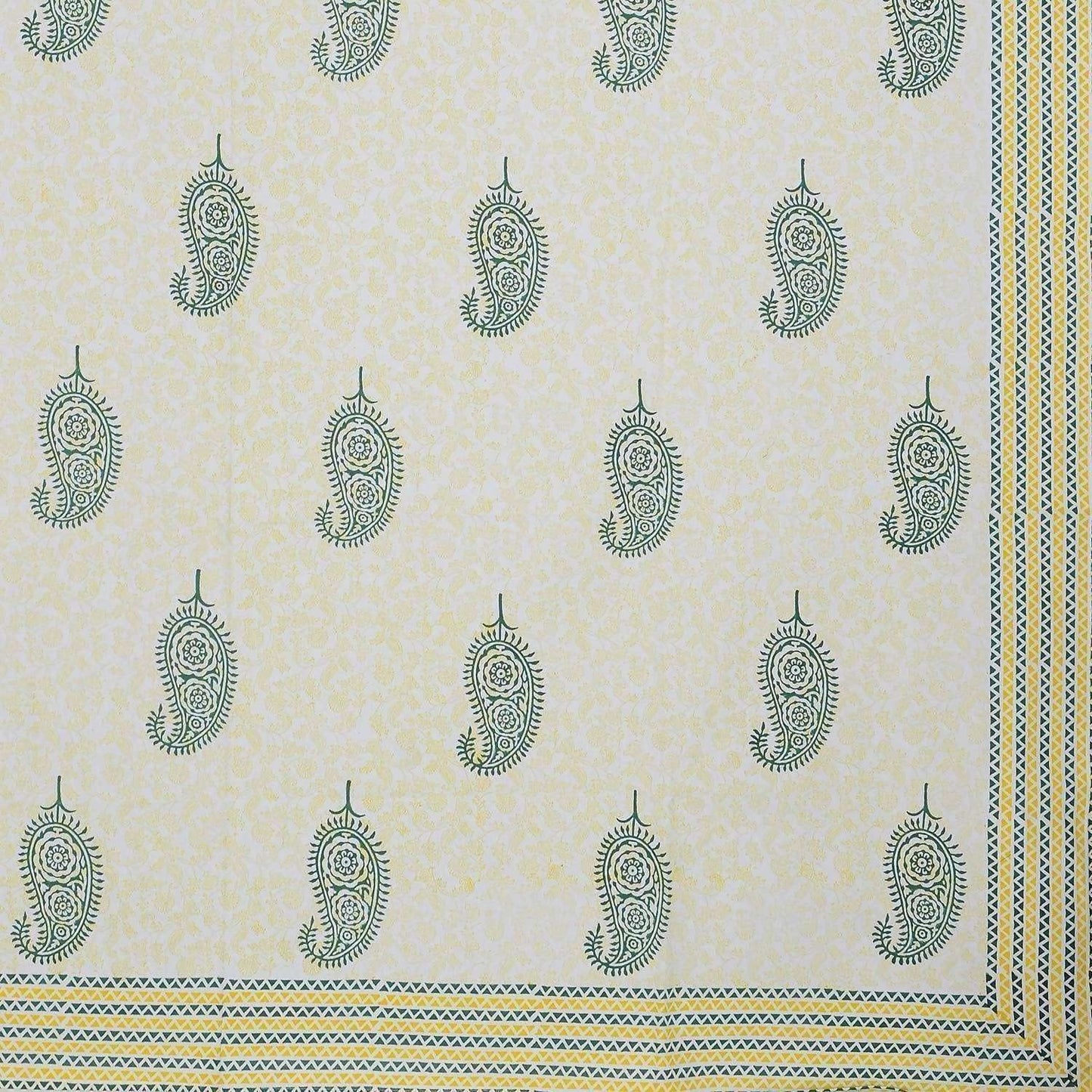 Hand Block Printed Double/Queen 230x270 Cms Bedsheet with 2 Pillow Covers
