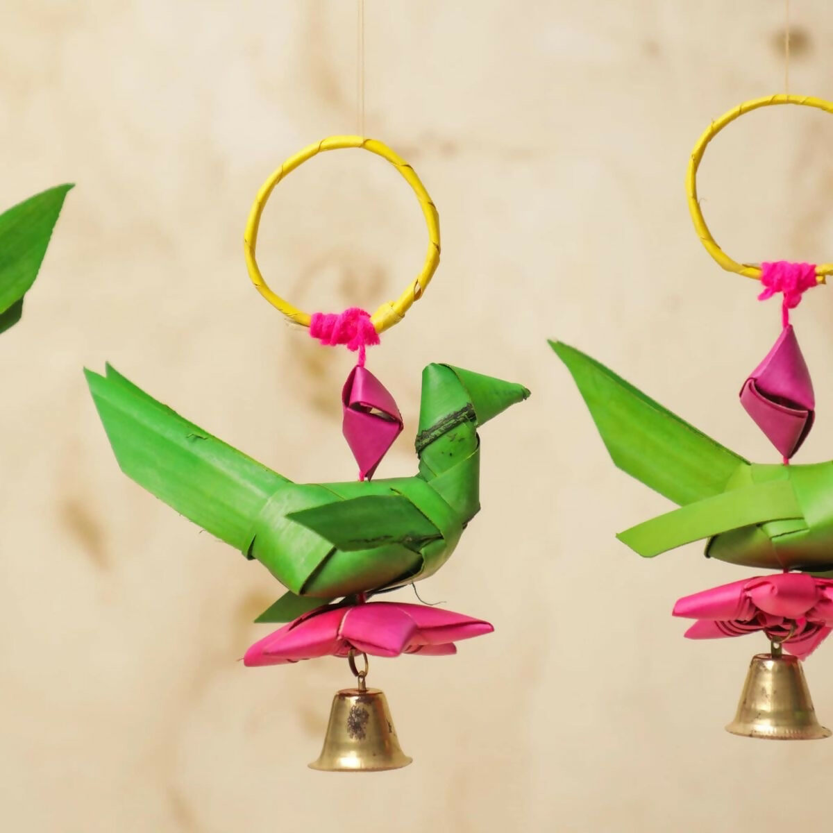 Shuddh Natural Hand Made Palm Leaf Parrot Hanging