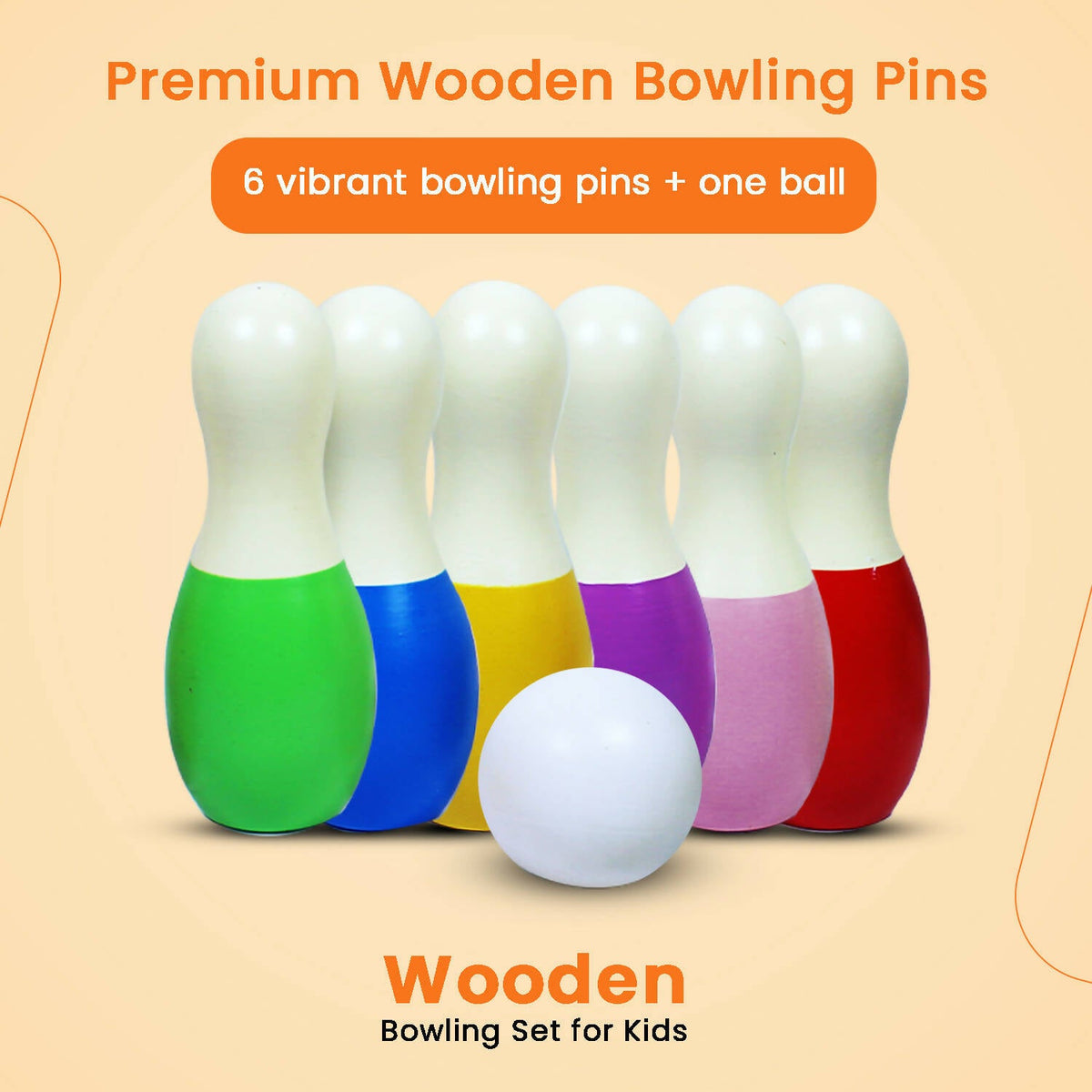 Matoyi Rainbow Coloured Bowling Set For Kids