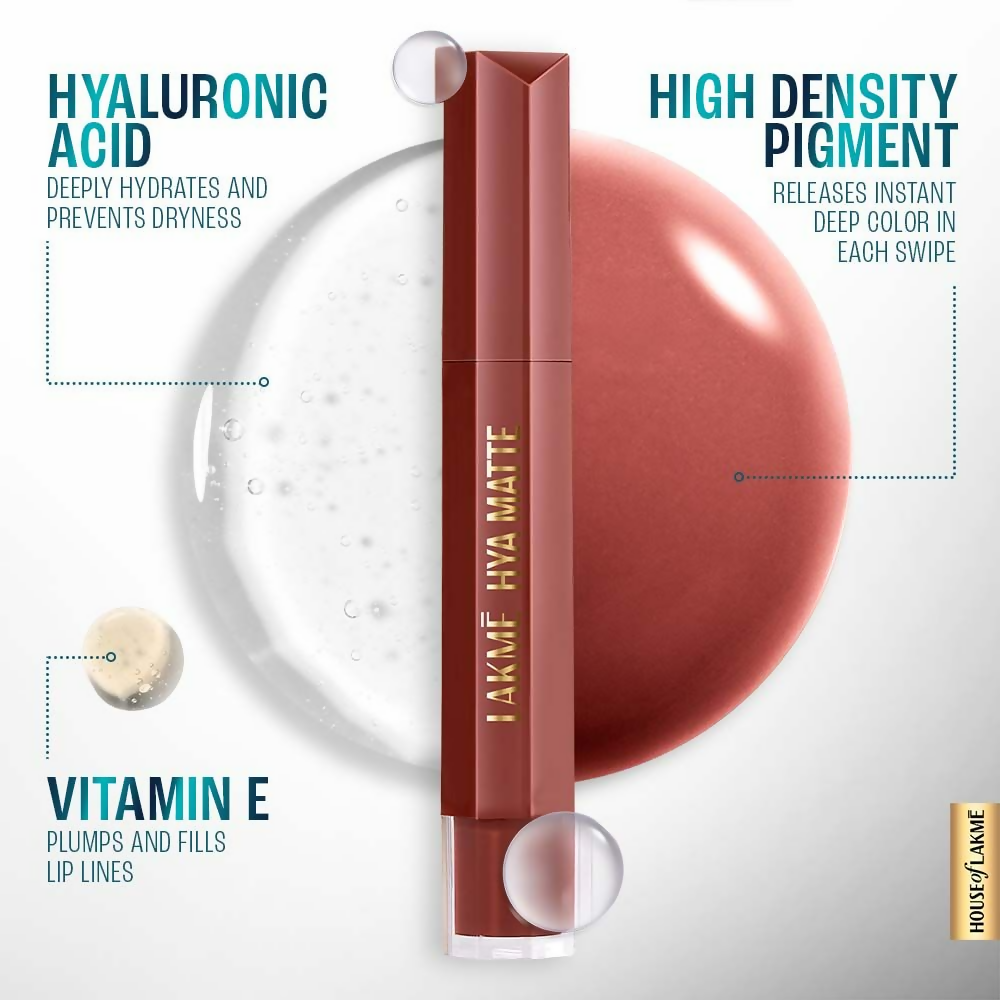 Lakme 9to5 Hya Matte Liquid Lipstick + Hyaluronic Acid - Vacation Nude