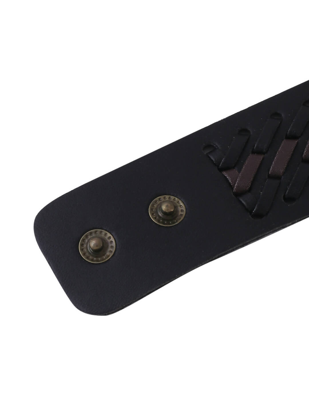 NVR Men's Black Leather Bracelet