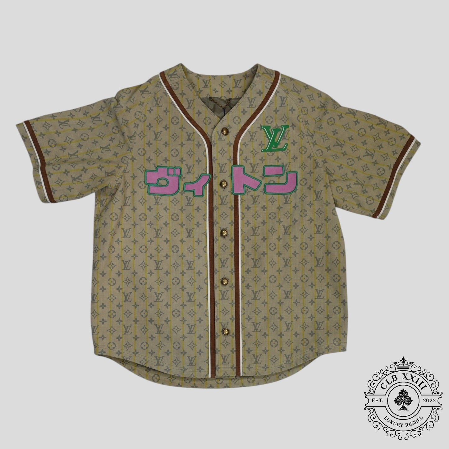 Louis Vuitton Leather Baseball Shirt in Tan