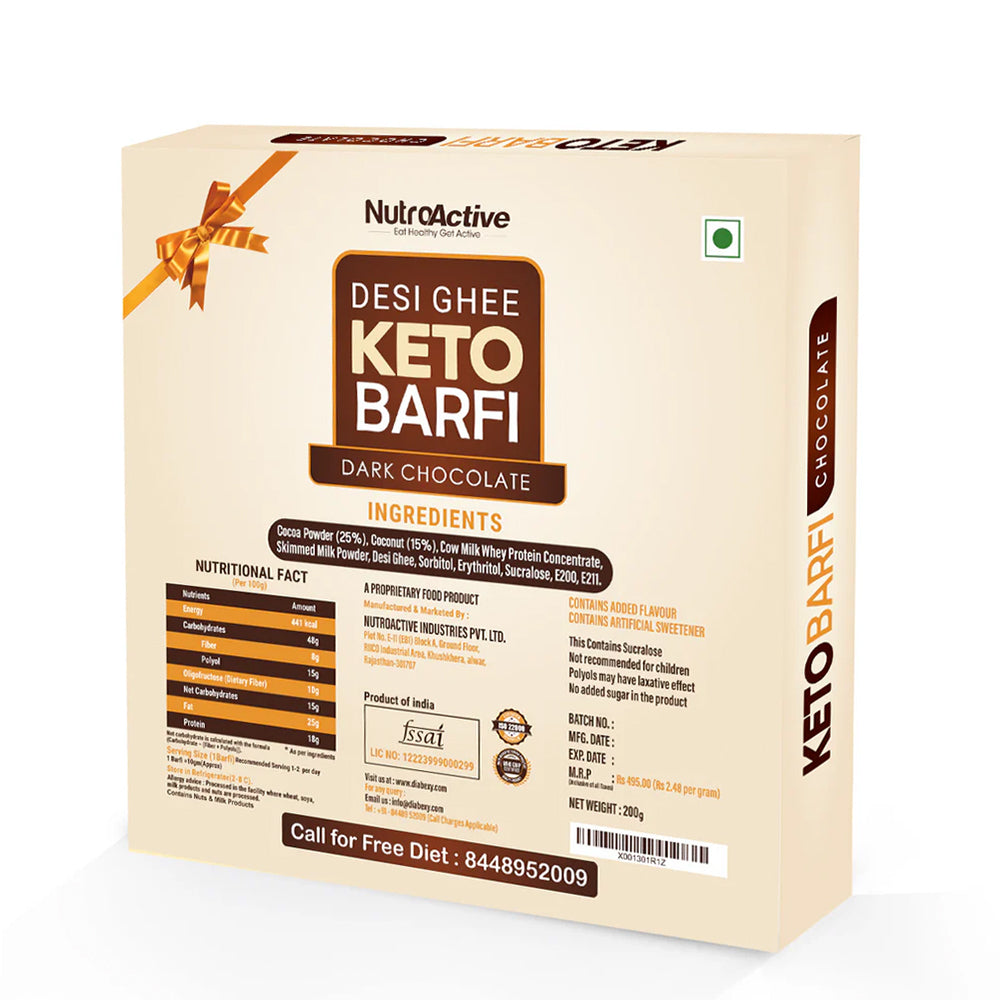 NutroActive Desi Ghee Barfi Hazelnut Chocolate