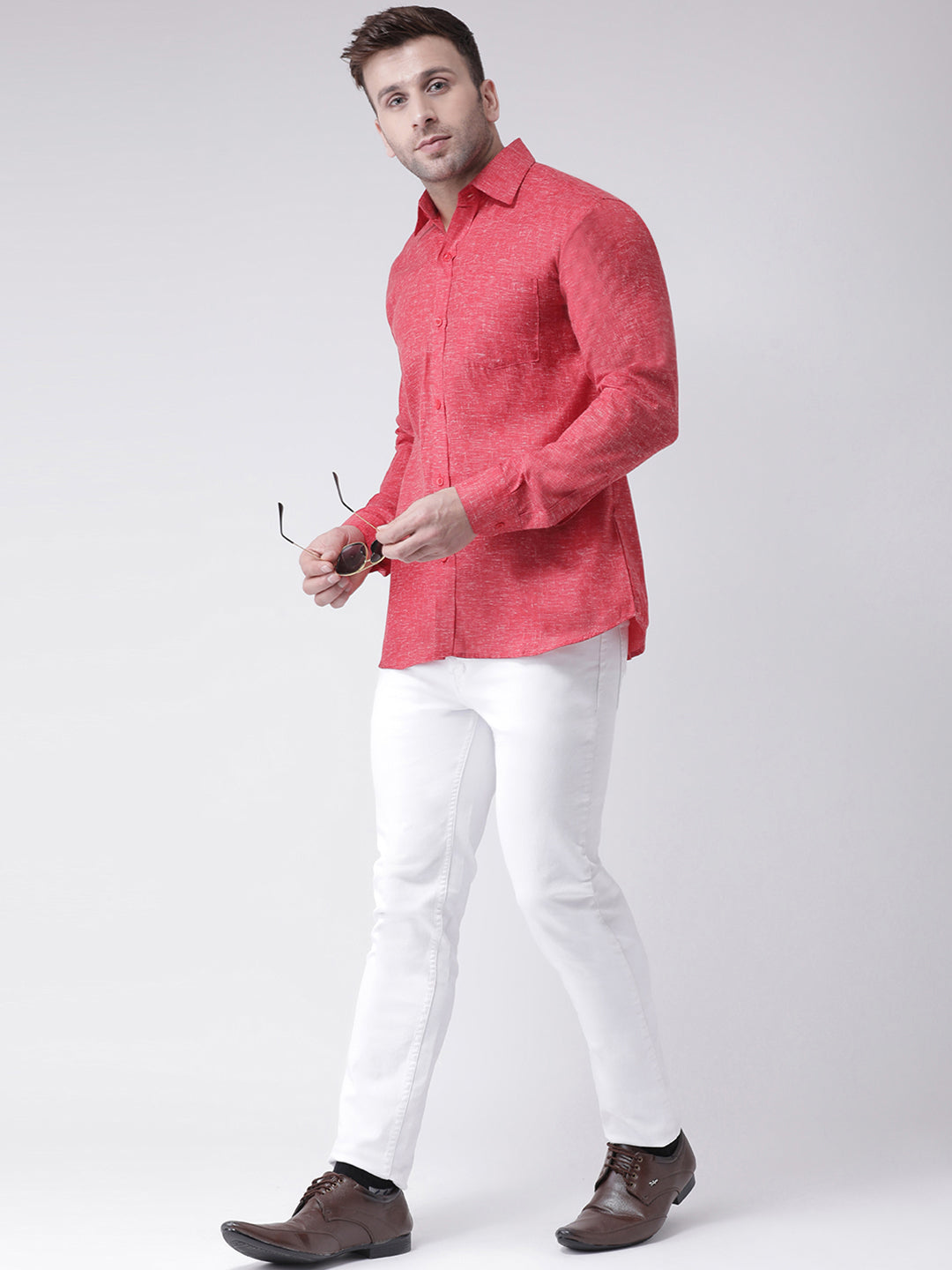 RIAG Red Men's Full Sleeves Shirt