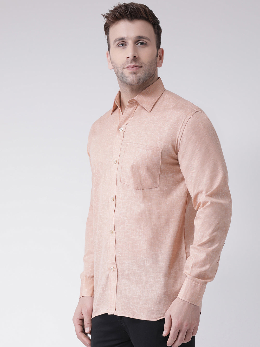RIAG Beige Men's Full Sleeves Shirt