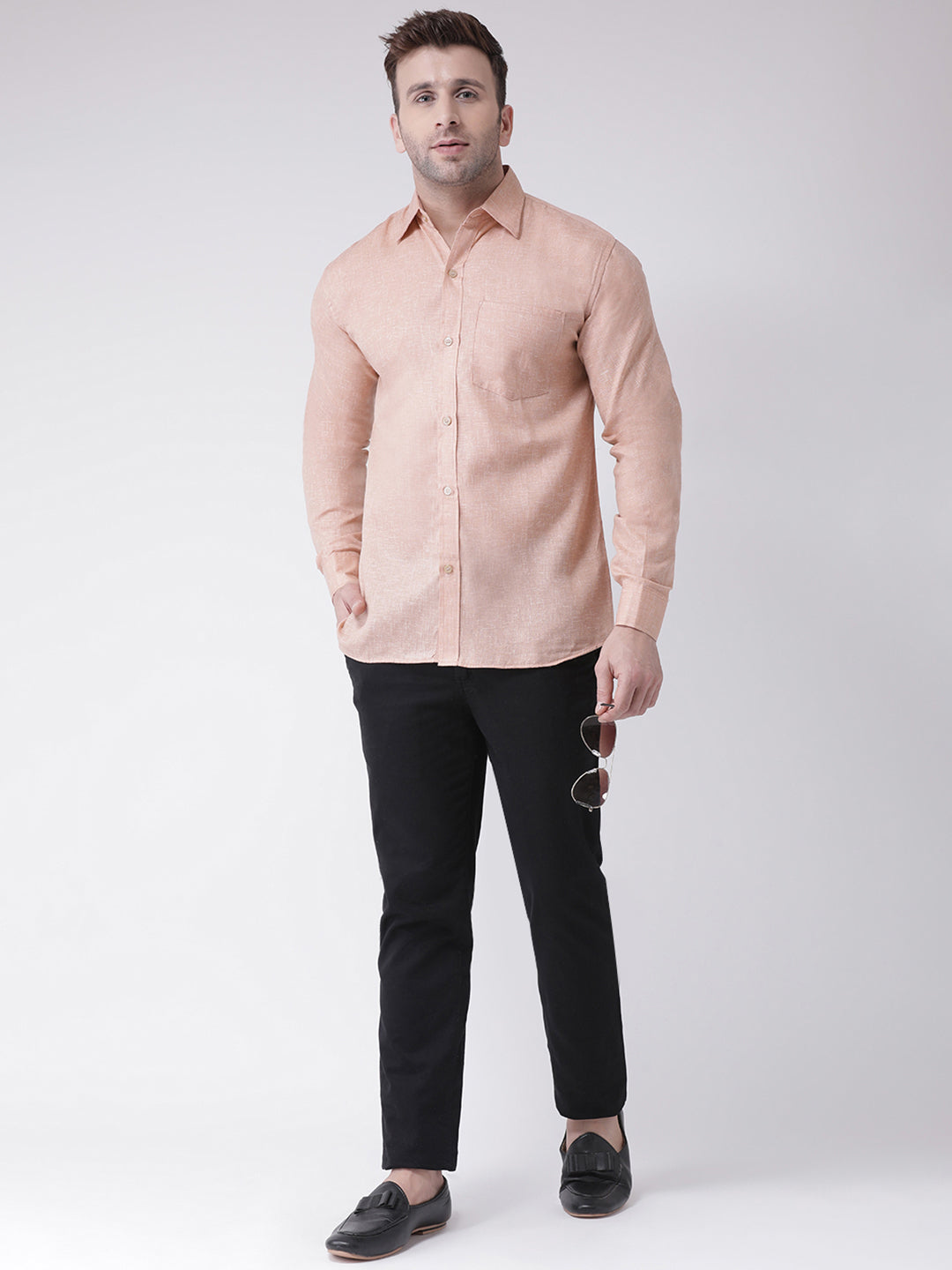 RIAG Beige Men's Full Sleeves Shirt