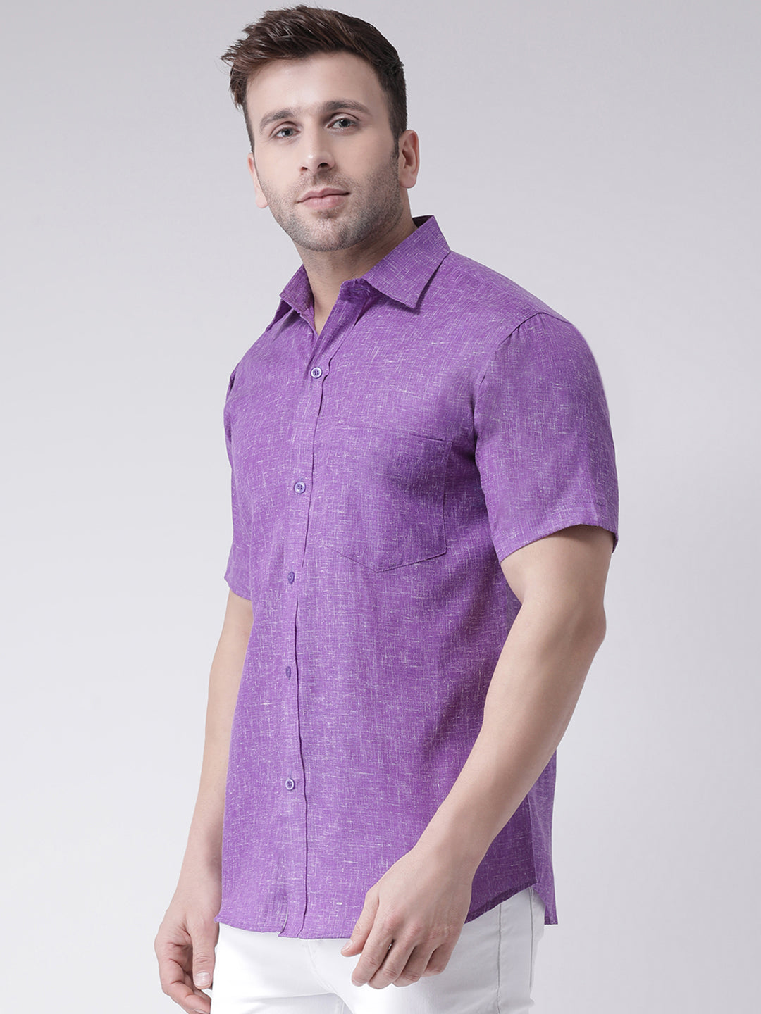 RIAG Purple Men's Half Sleeves Shirt