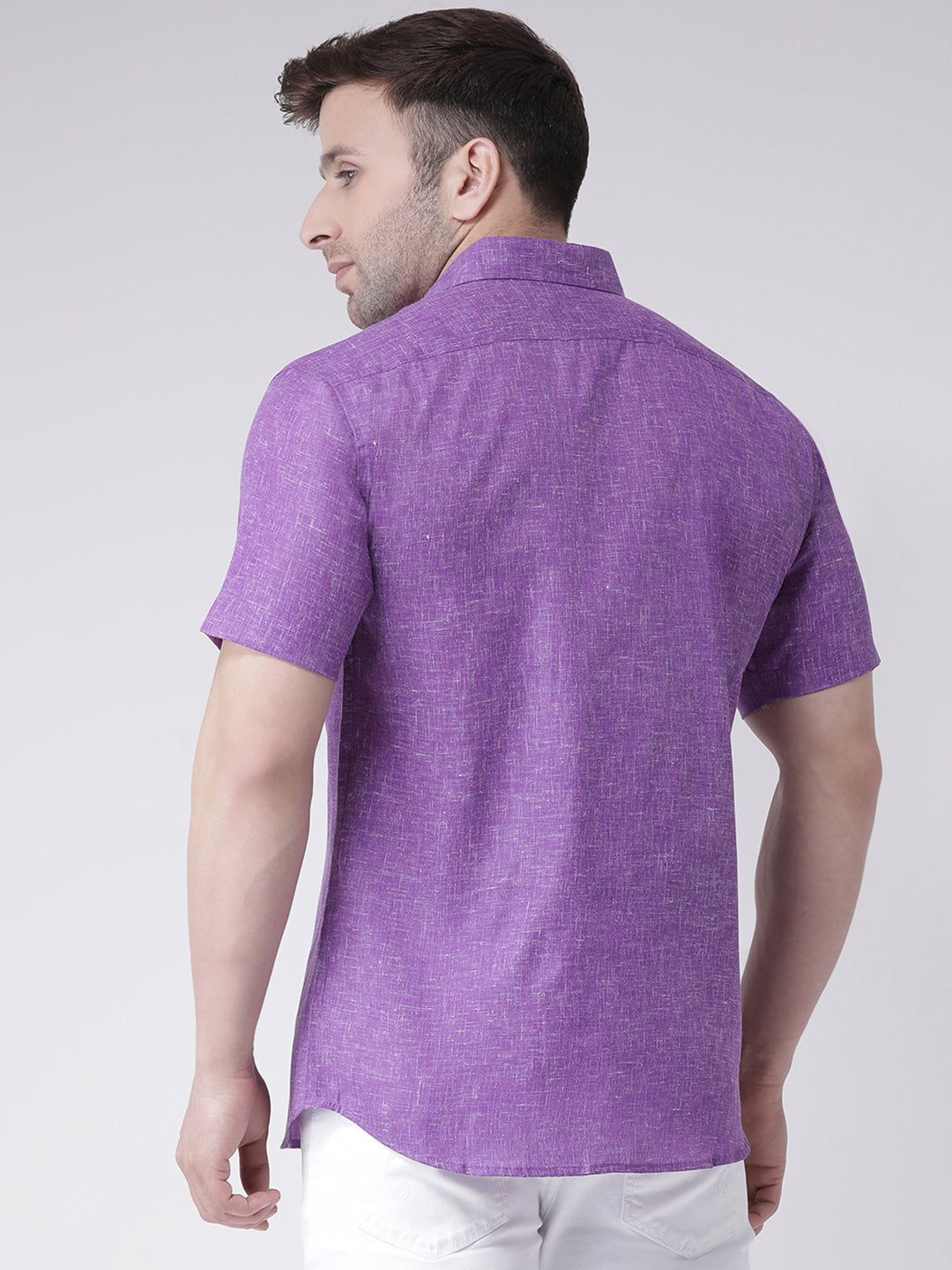 RIAG Purple Men's Half Sleeves Shirt