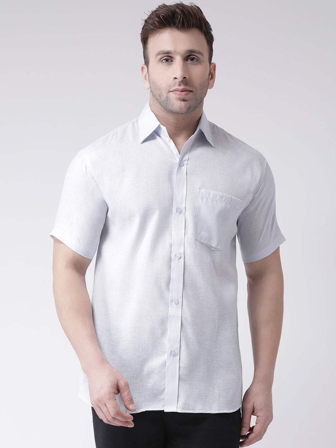 RIAG White Men's Half Sleeves Shirt