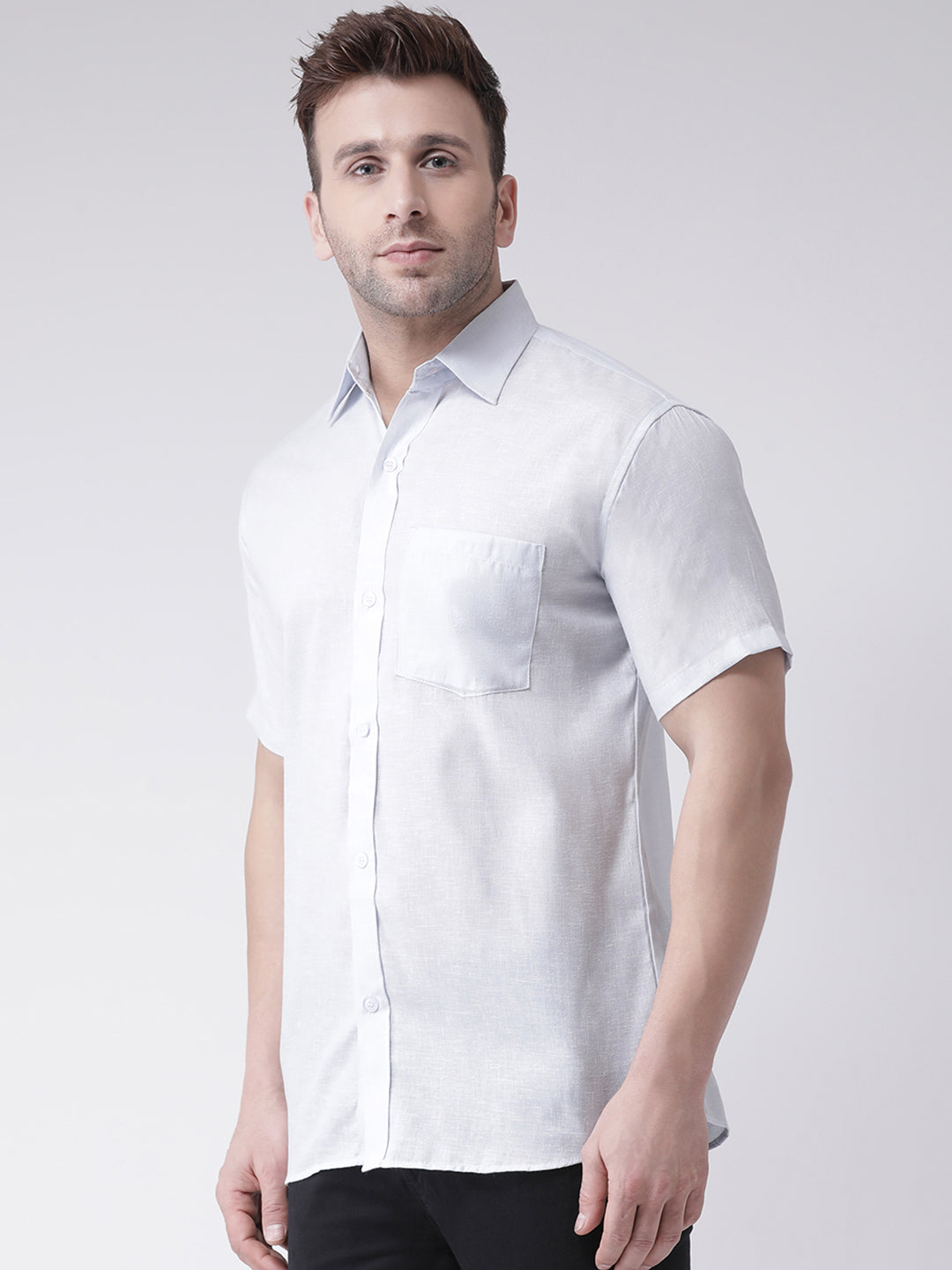 RIAG White Men's Half Sleeves Shirt