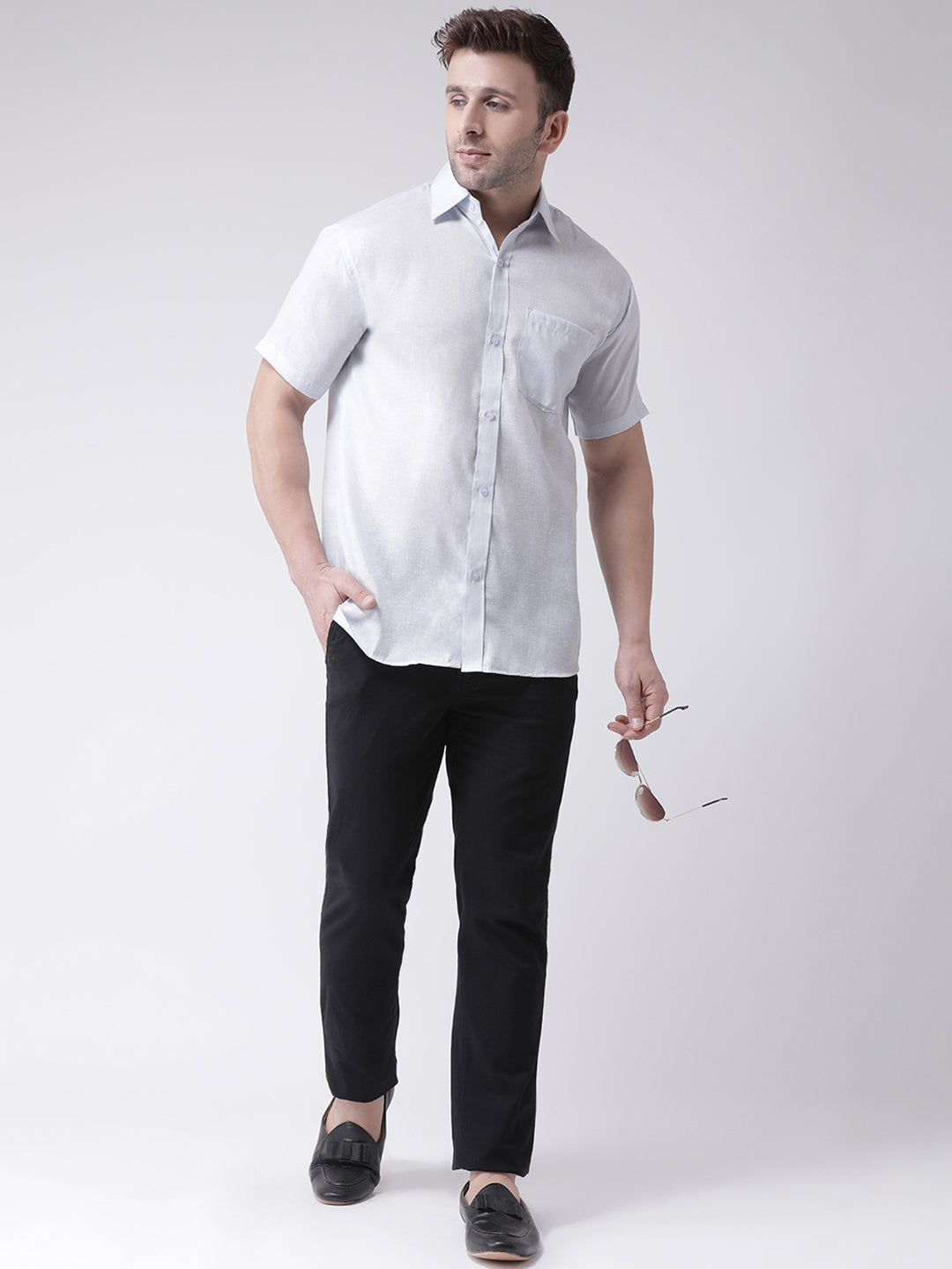 RIAG White Men's Half Sleeves Shirt