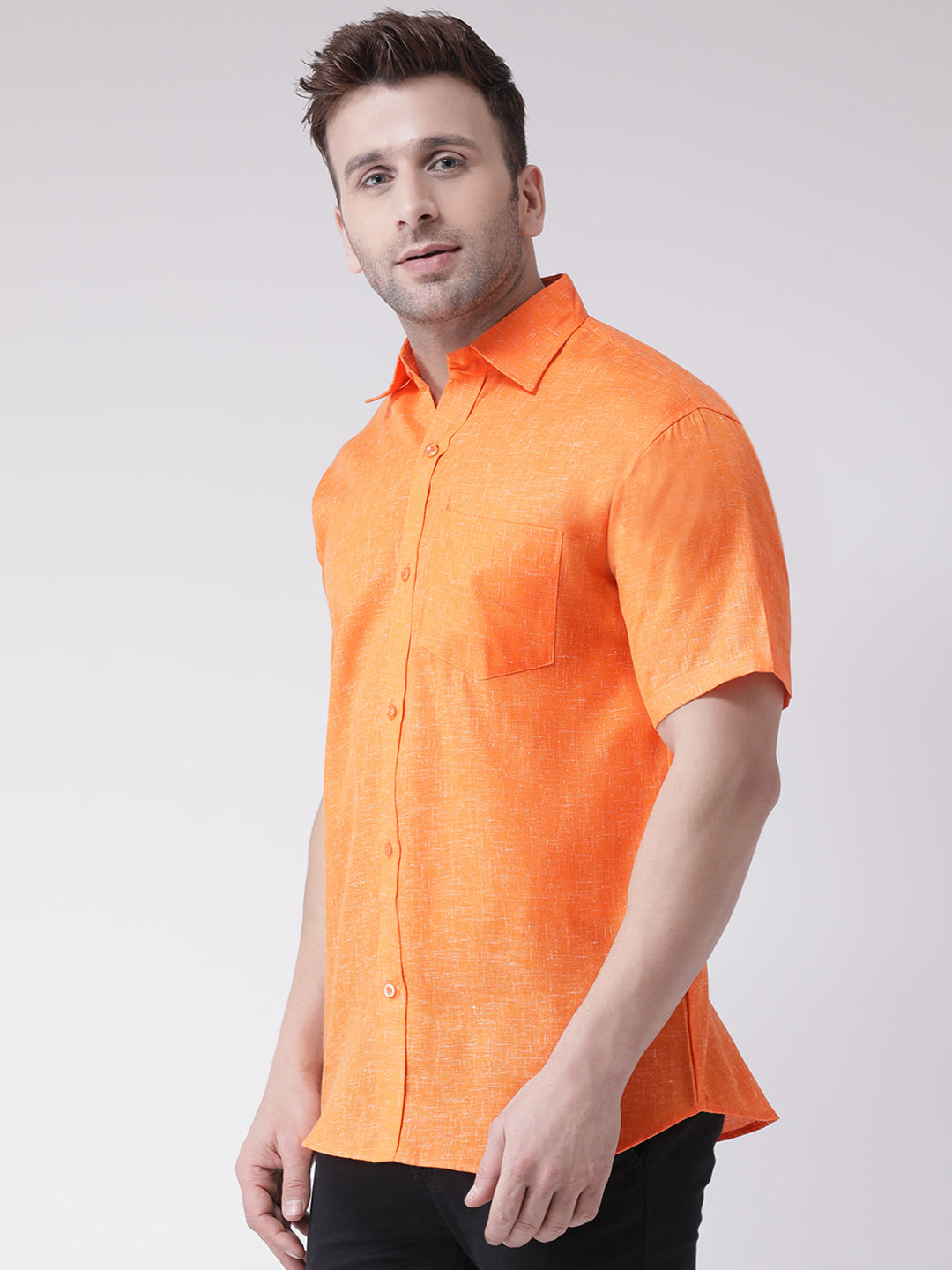 RIAG Orange Men's Half Sleeves Shirt