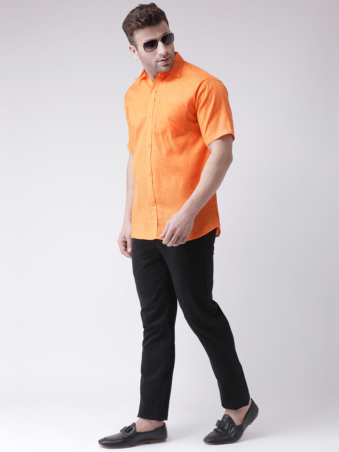 RIAG Orange Men's Half Sleeves Shirt