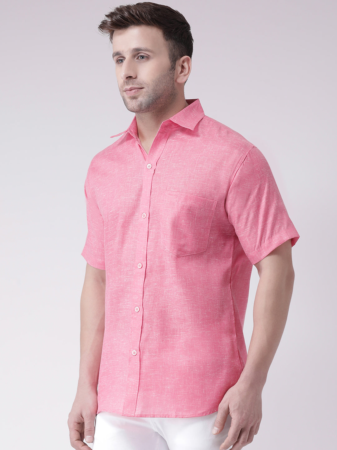 RIAG Pink Men's Half Sleeves Shirt