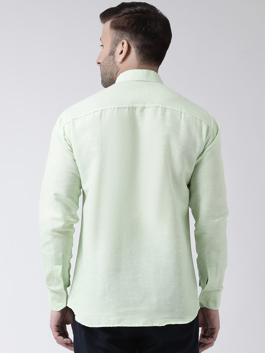 RIAG Green Men's Chinese Collar Full Sleeves Shirt