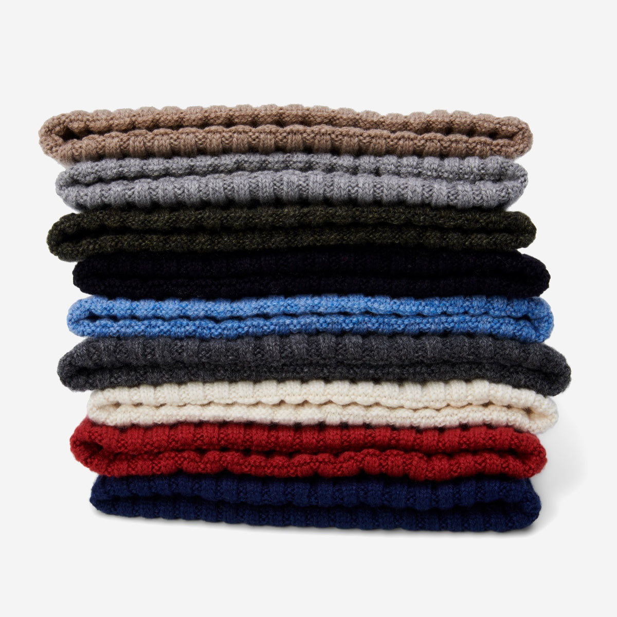Milano (light grey) - Italian 100% cashmere ribbed beanie (unisex)
