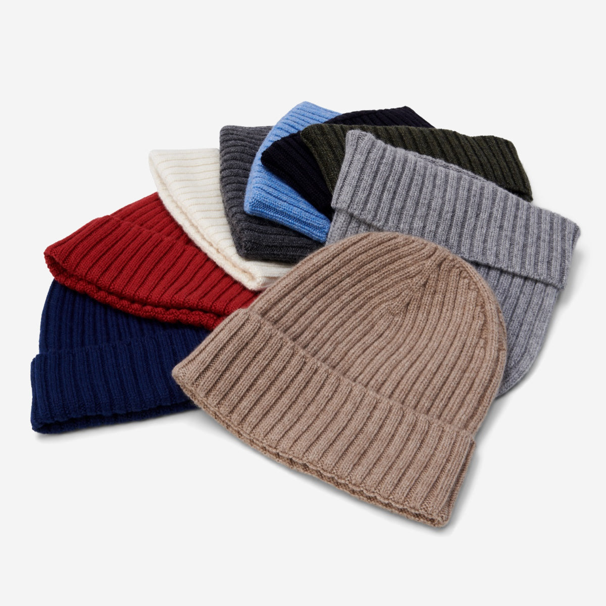 Milano (light grey) - Italian 100% cashmere ribbed beanie (unisex)