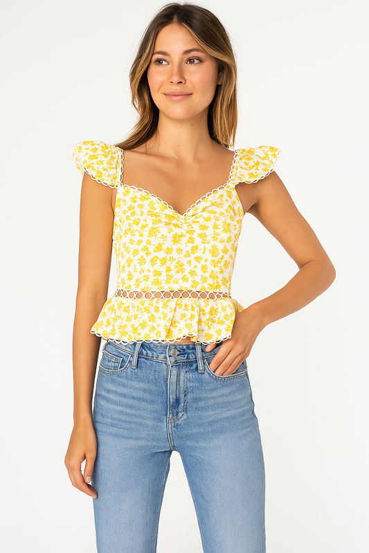 Rahi Petra Floral Print Bustier Top, Size XS