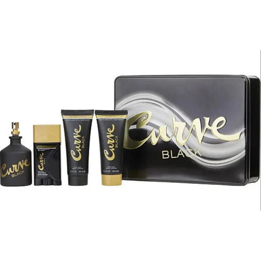 Curve Black By Liz Claiborne For Men 4Pcs Set EDC Spray