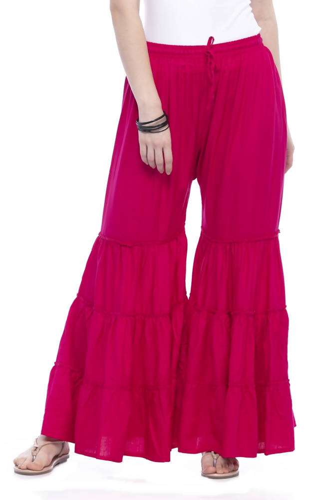 Mominos Fashion Reyon Cotton Magenta Palazzo