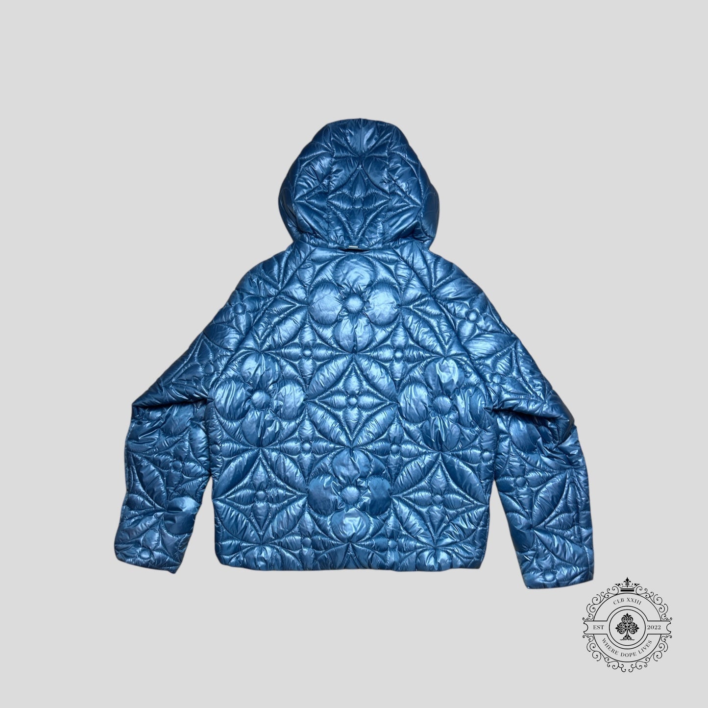 Louis Vuitton LVSE Flower Quilted Hoodie Jacket in Blue