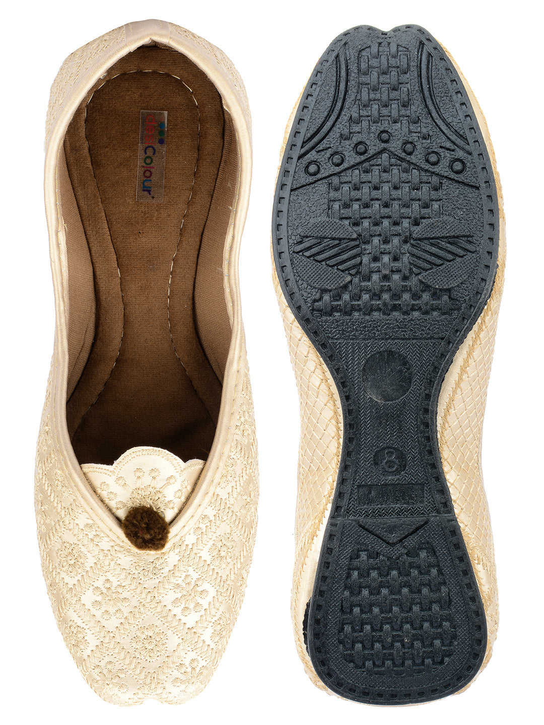 Desi Colour Women Indian Ethnic Footwear-Gold Front Flip