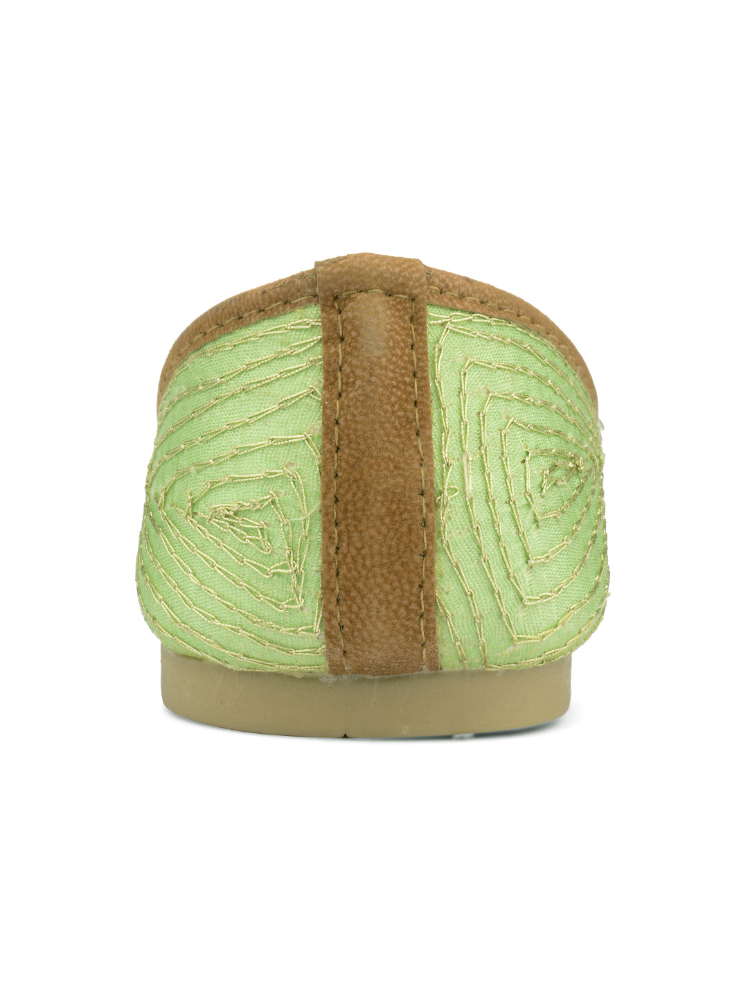 Desi Colour Women Indian Ethnic Footwear-Party Wear Sea Green Emb
