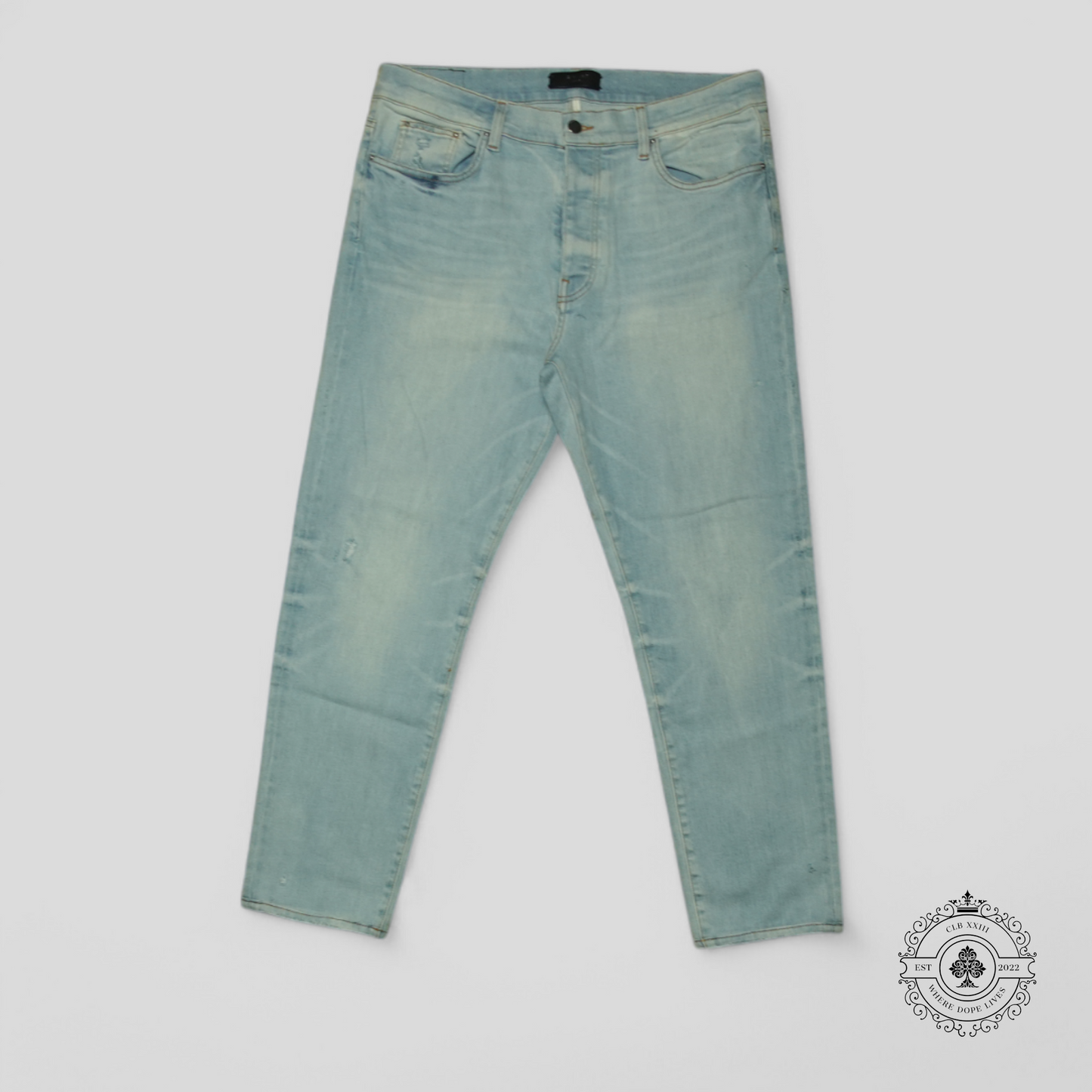 Amiri Distressed Jeans in Light Wash