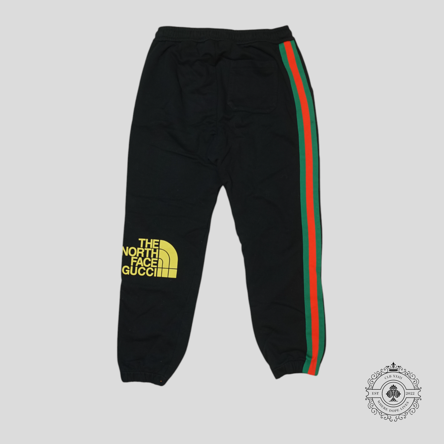 Gucci X The North Face Webbing Trimmed Sweatpants in Black