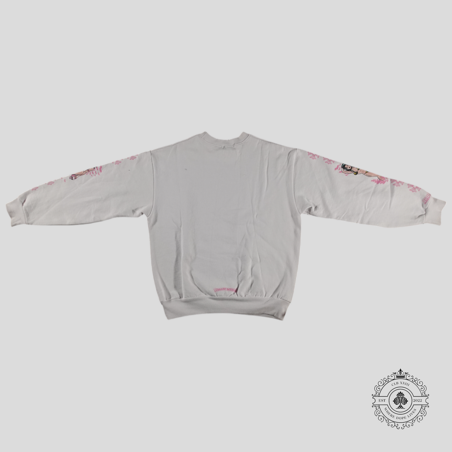 Chrome Hearts Deadly Doll Crewneck in White/Pink