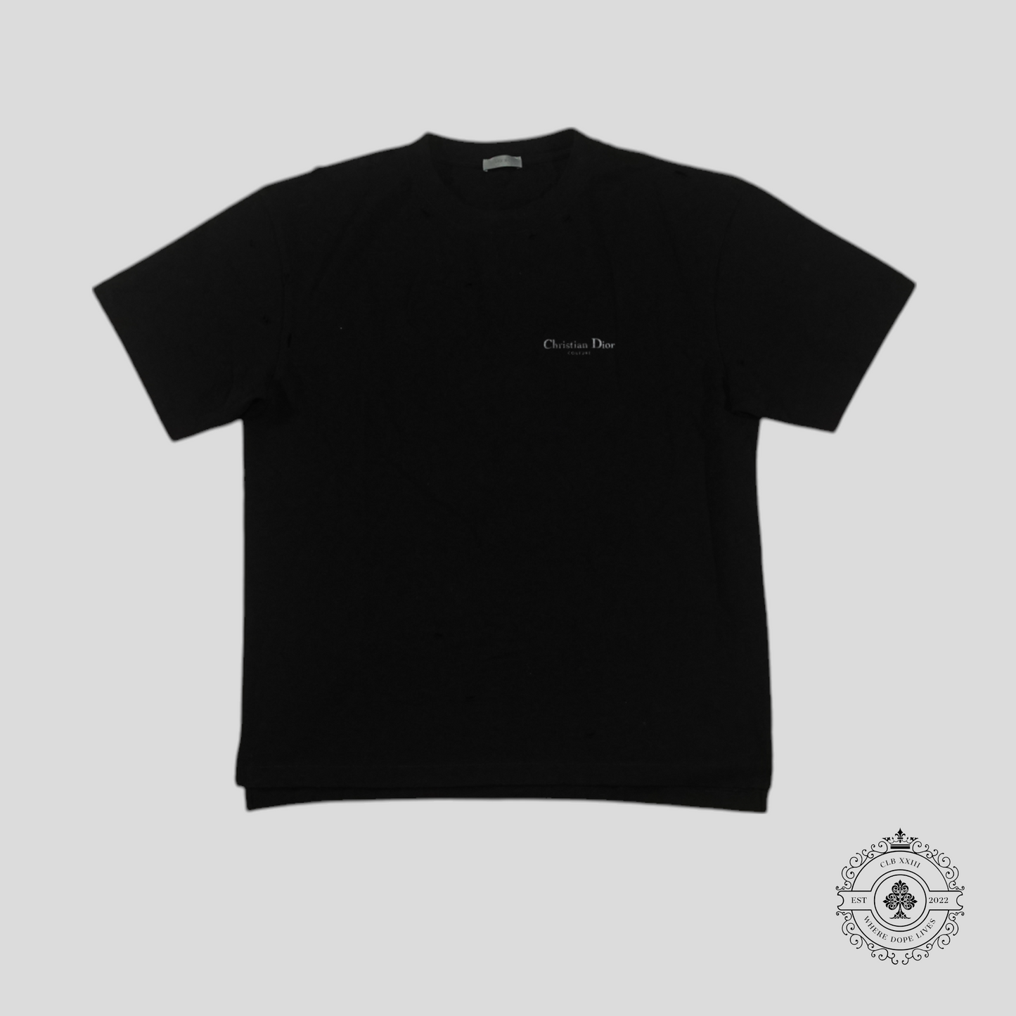 Dior Christian Dior Couture Distressed T-Shirt in Black