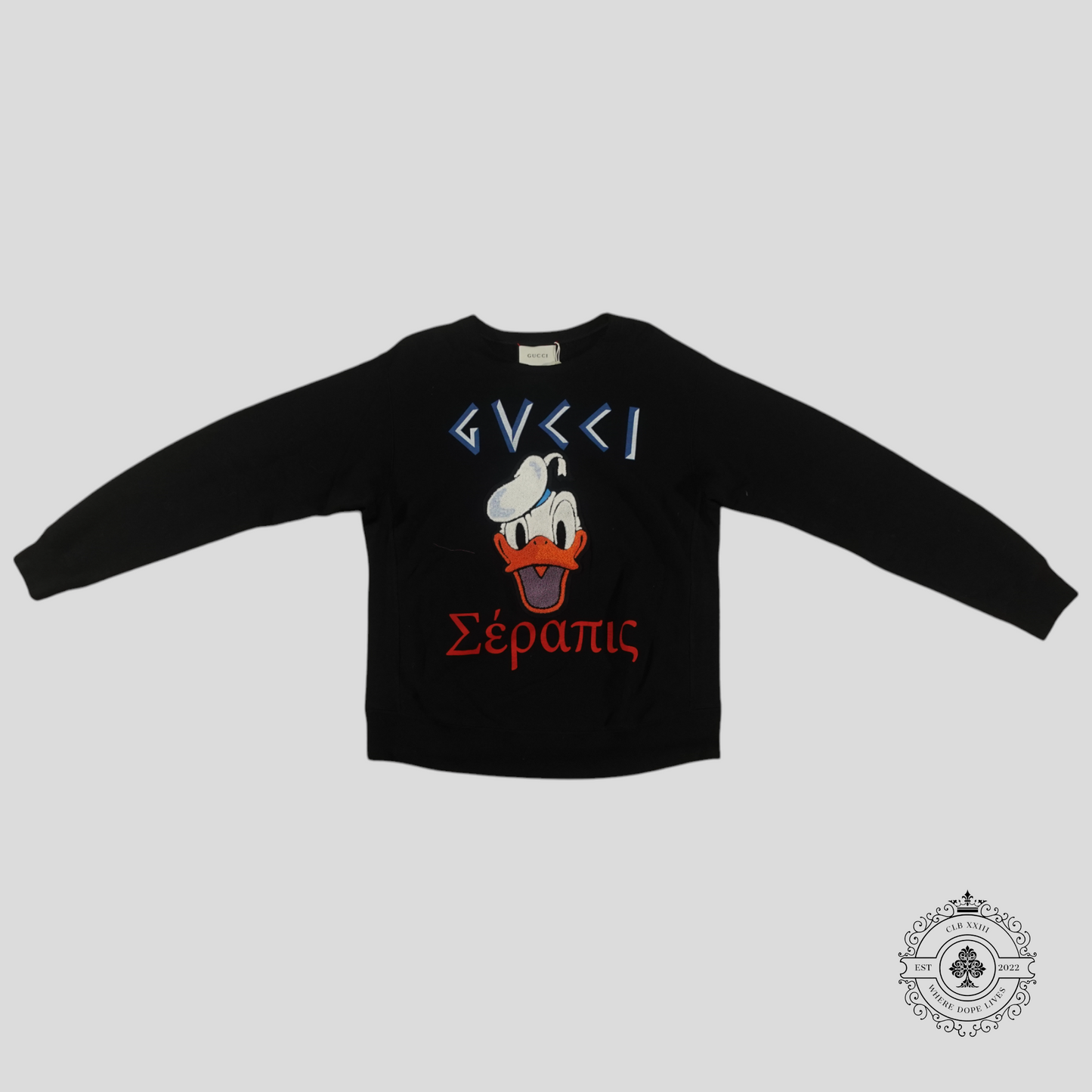 Gucci Donald Duck Patch Crewneck in Black