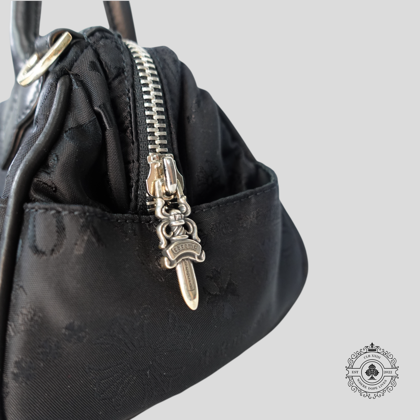 Chrome Hearts Multi Motif Nylon Mini Handbag in Black