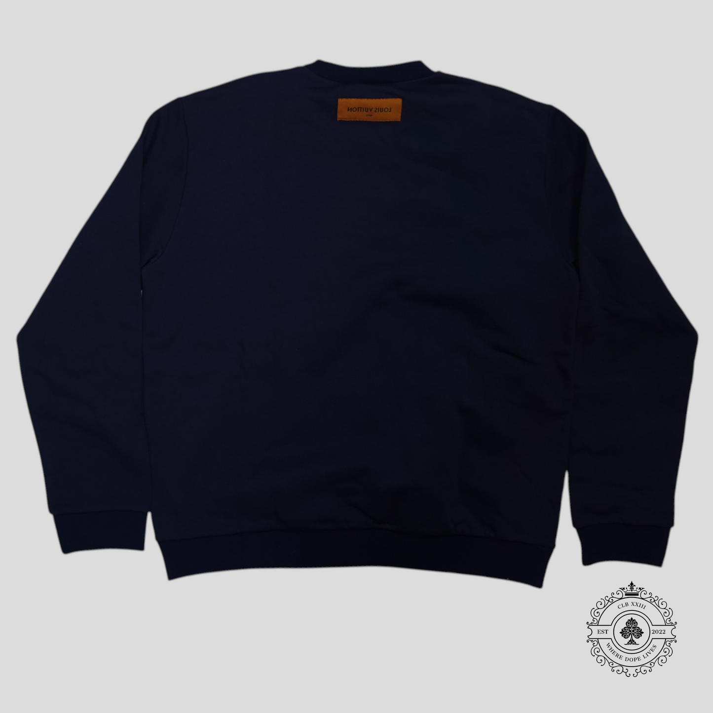 Louis Vuitton Stitch Print Embroidered Sweatshirt in Navy Blue