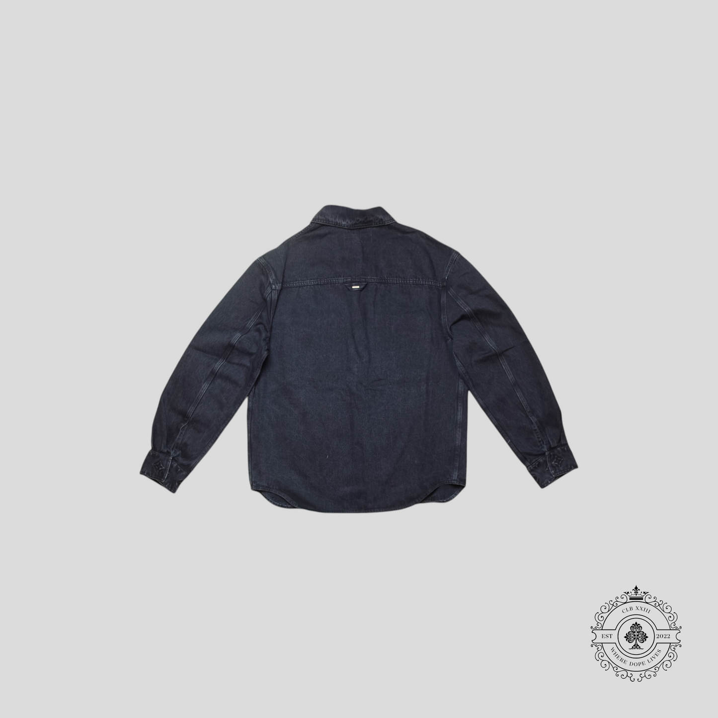 Louis Vuitton Monogram Embossed Casual Denim Overshirt in Black