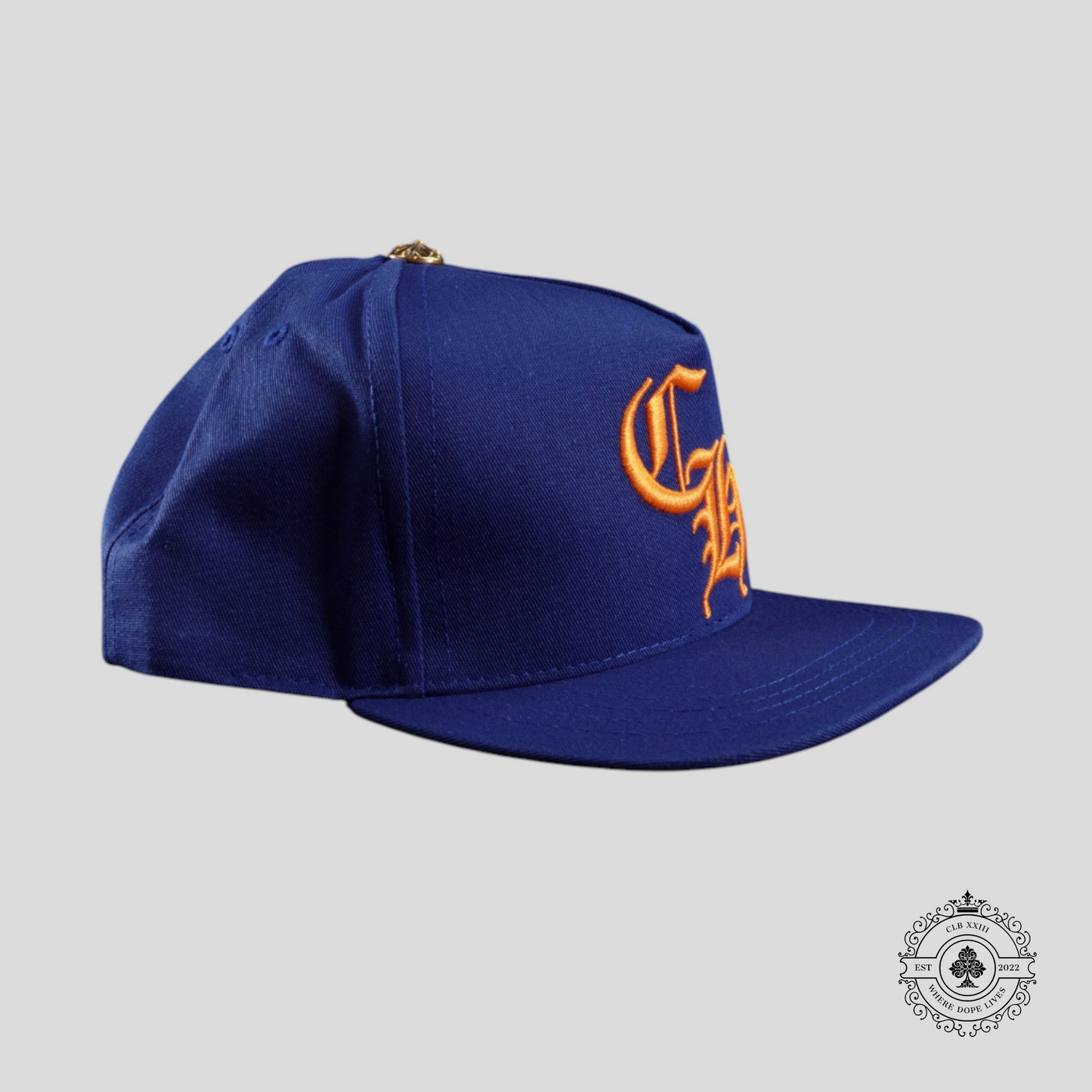 Chrome Hearts CH Embroidered Hat in Blue / Gold