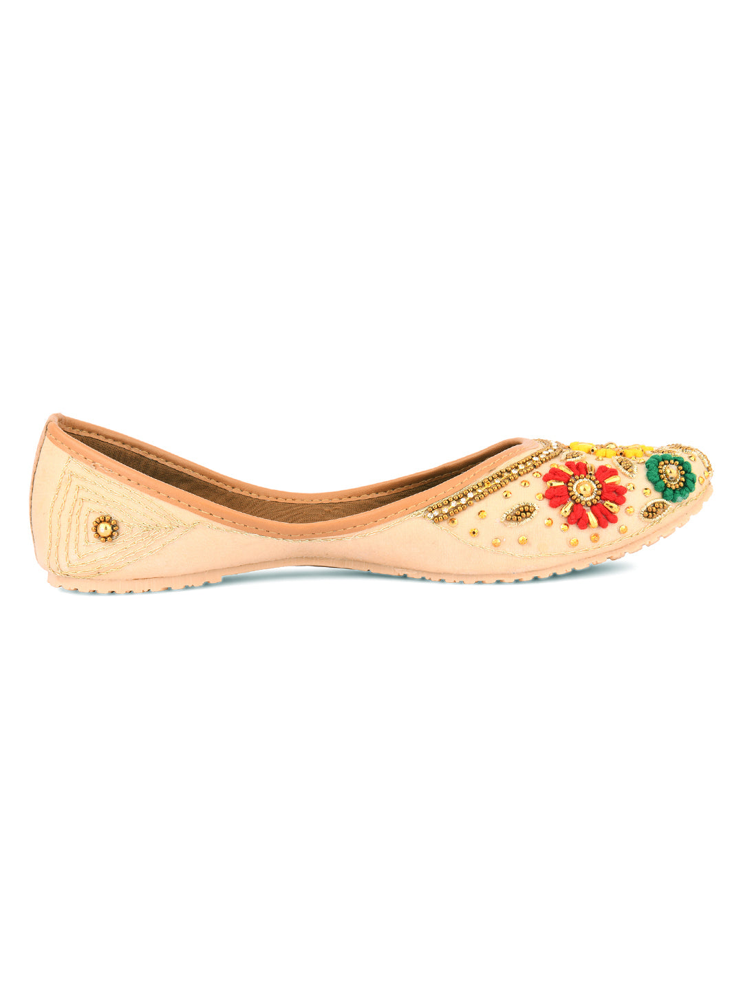 Desi Colour Women Indian Ethnic Footwear-Gold Multicolour