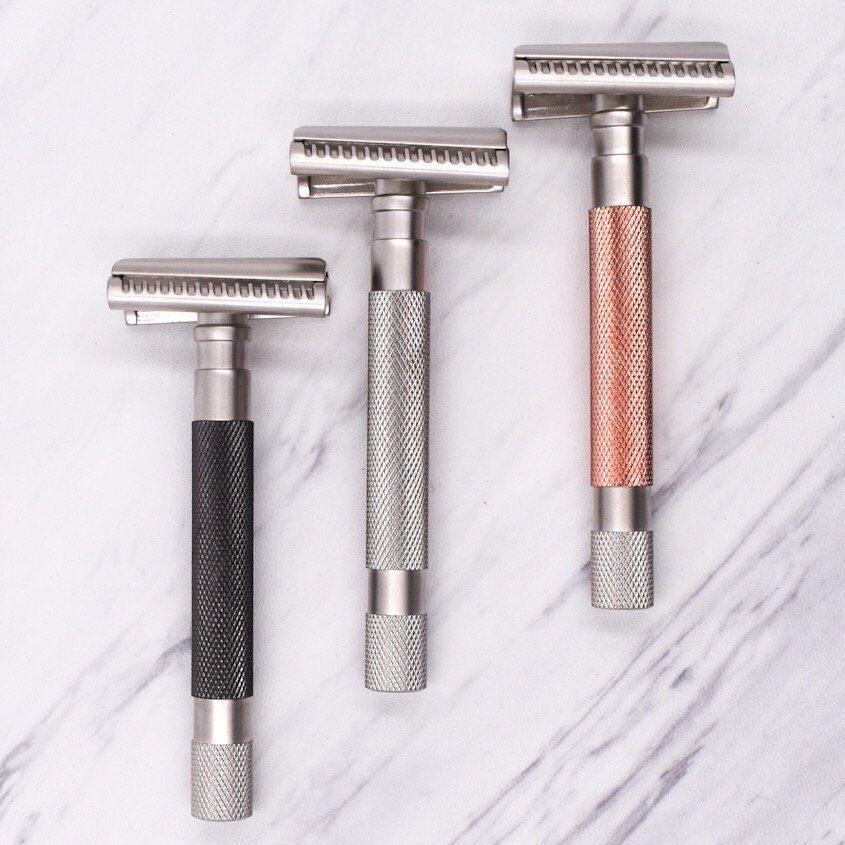 Parker 55SL-RG Rose Gold Semi Slant 3 Piece Safety Razor