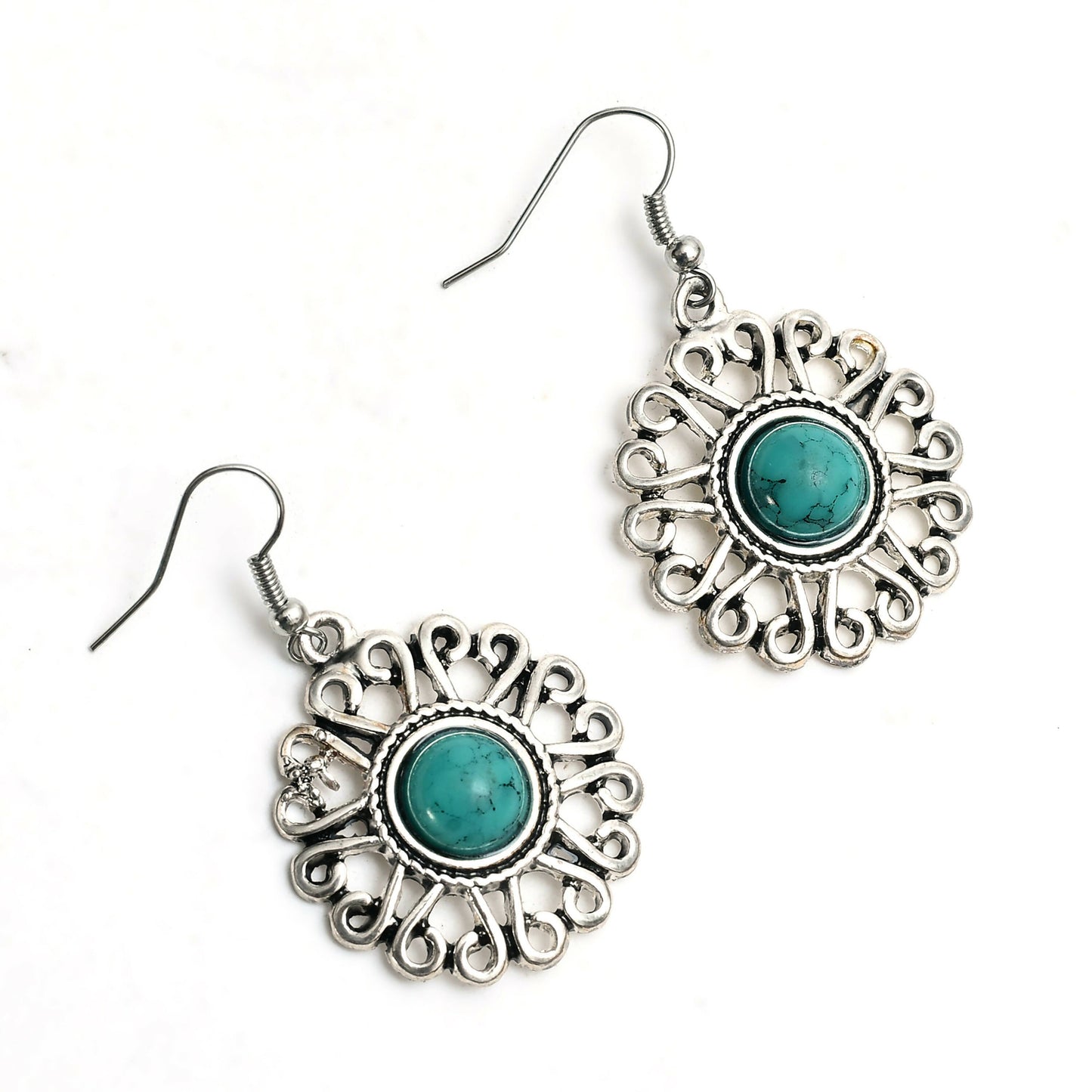 Mominos Fashion Johar Kamal Oxidised Silver-Plated Stone Work Necklace Handicraft