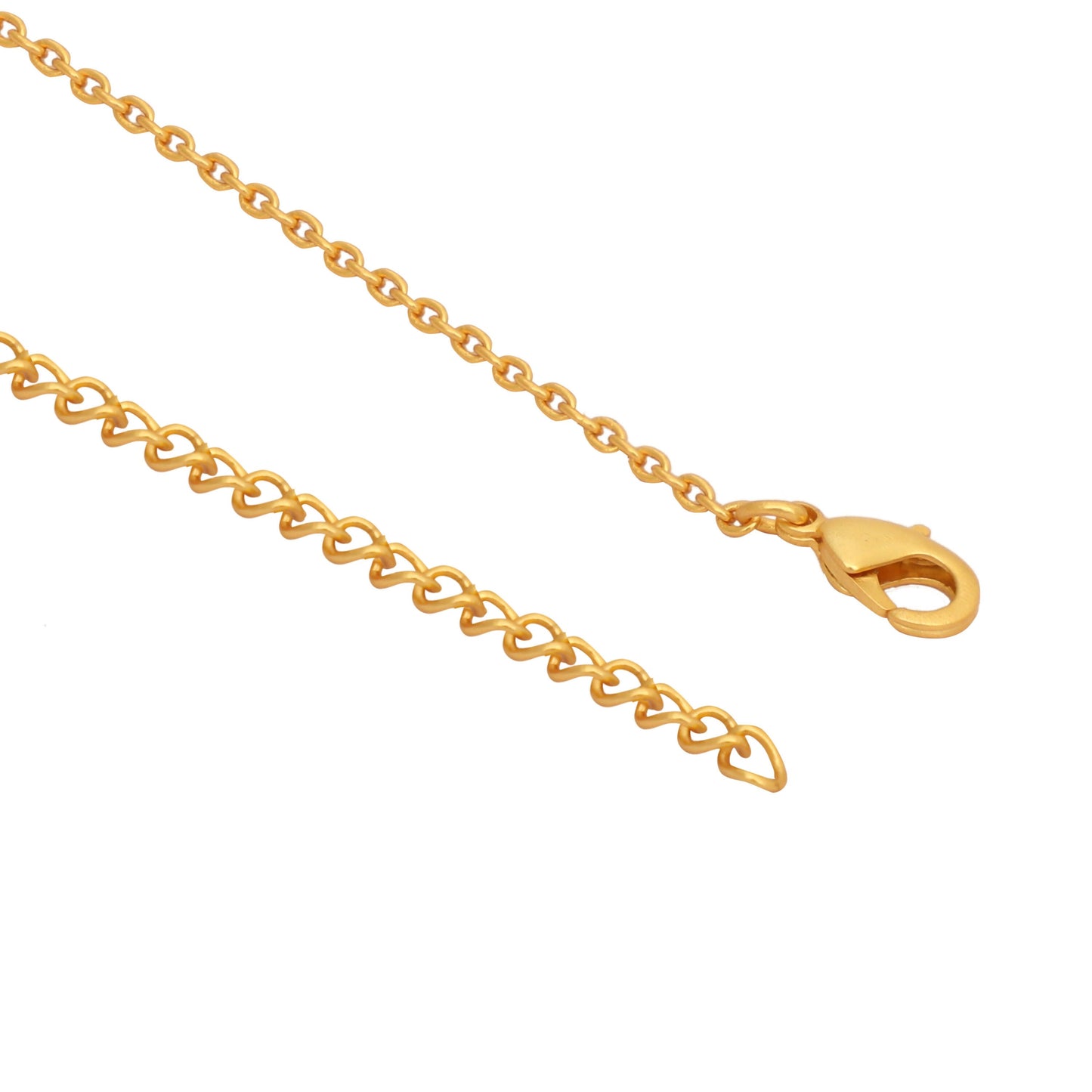Nuyug 18K Gold-Plated Zircon Studded Minimal Chain Textured Surface Pendant Necklace