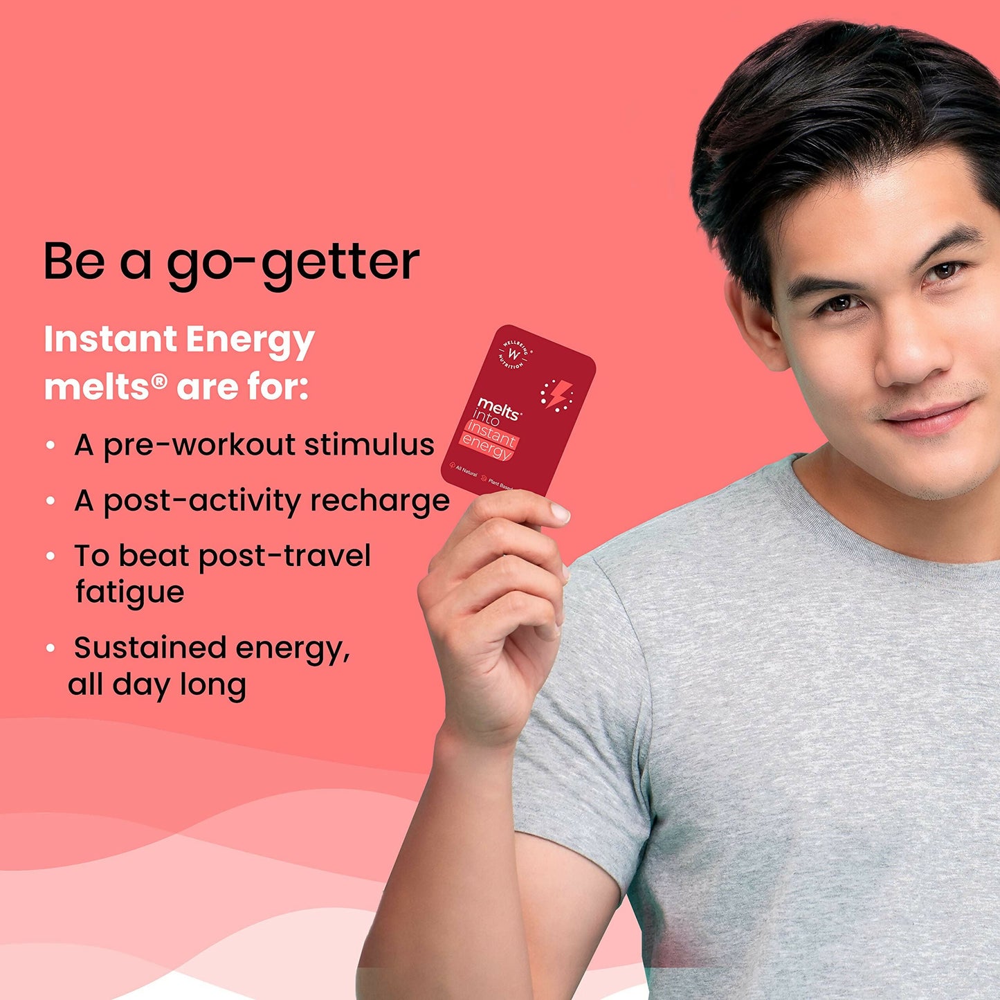 Wellbeing Nutrition Glow Korean Marine Collagen Peptides & Melts Instant Energy Oral Strips Combo