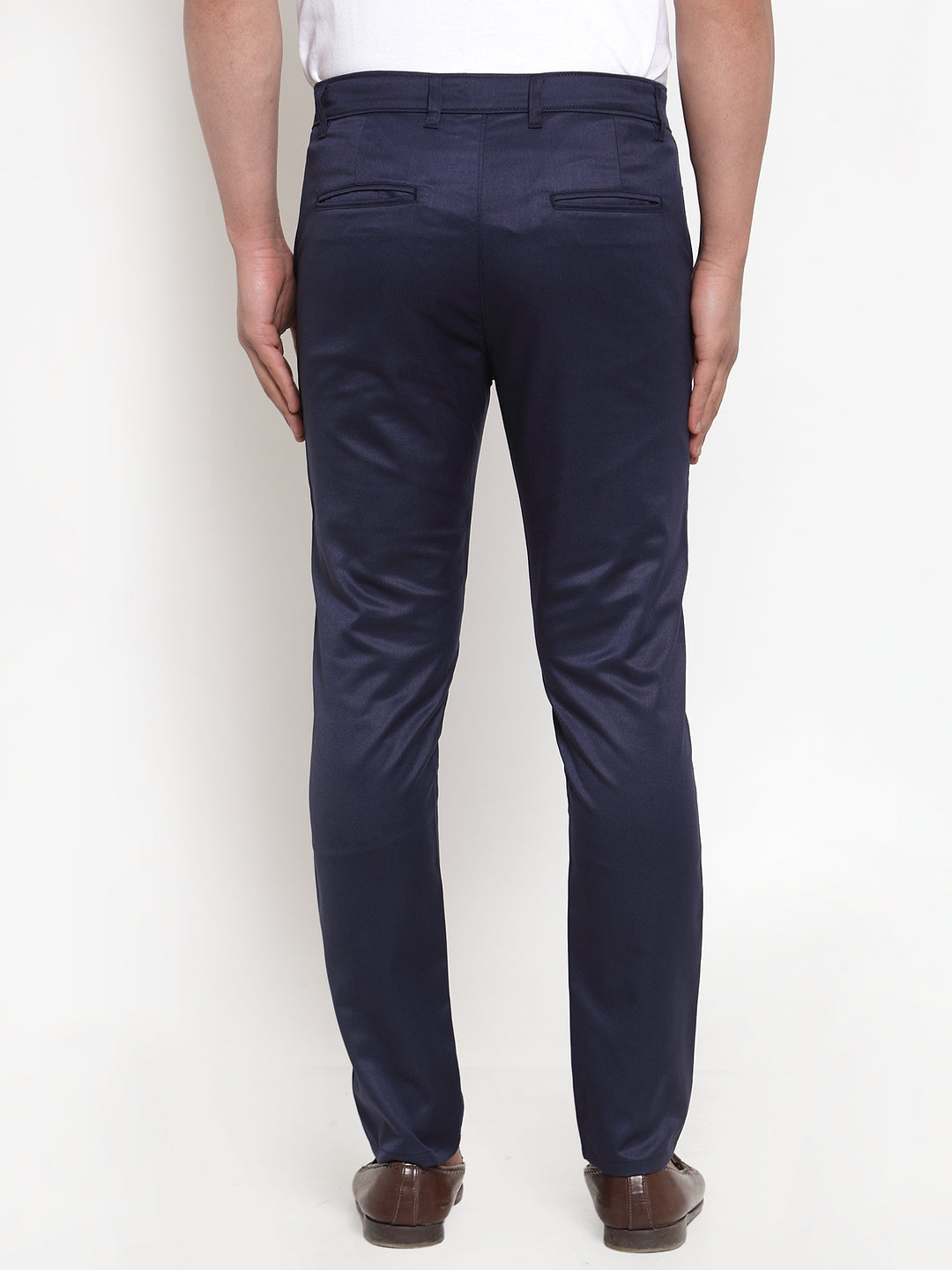 Jainish Men's Navy Solid Formal Trousers ( FGP 253Navy )