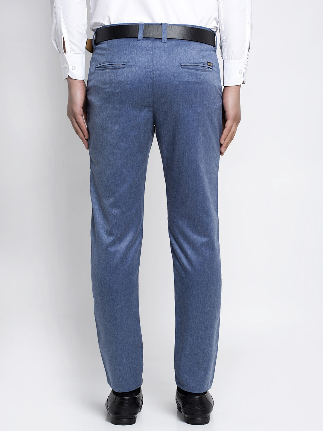 Jainish Men's Blue Cotton Solid Formal Trousers ( FGP 265Indigo )
