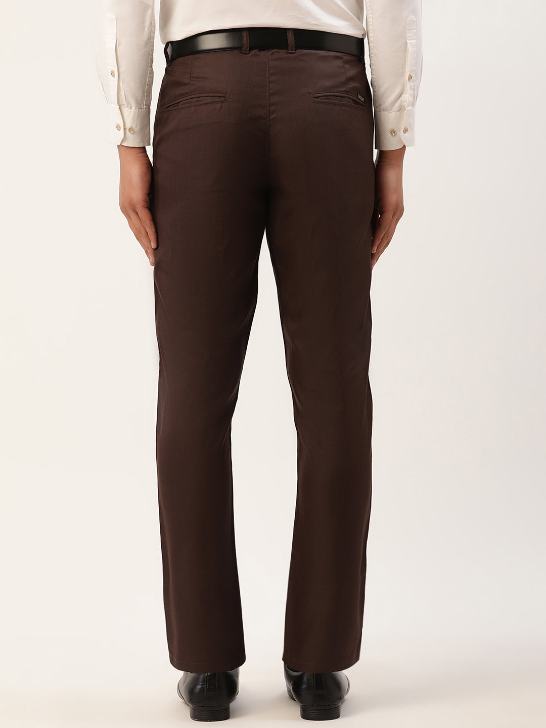 Jainish Men's Coffee Checked Formal Trousers ( FGP 270 Coffee )