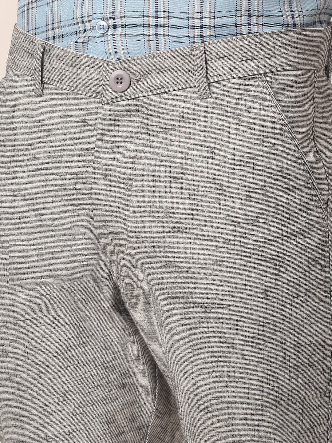 Jainish Men's Grey Linan Cotton Formal Trousers ( FGP 273 Grey )