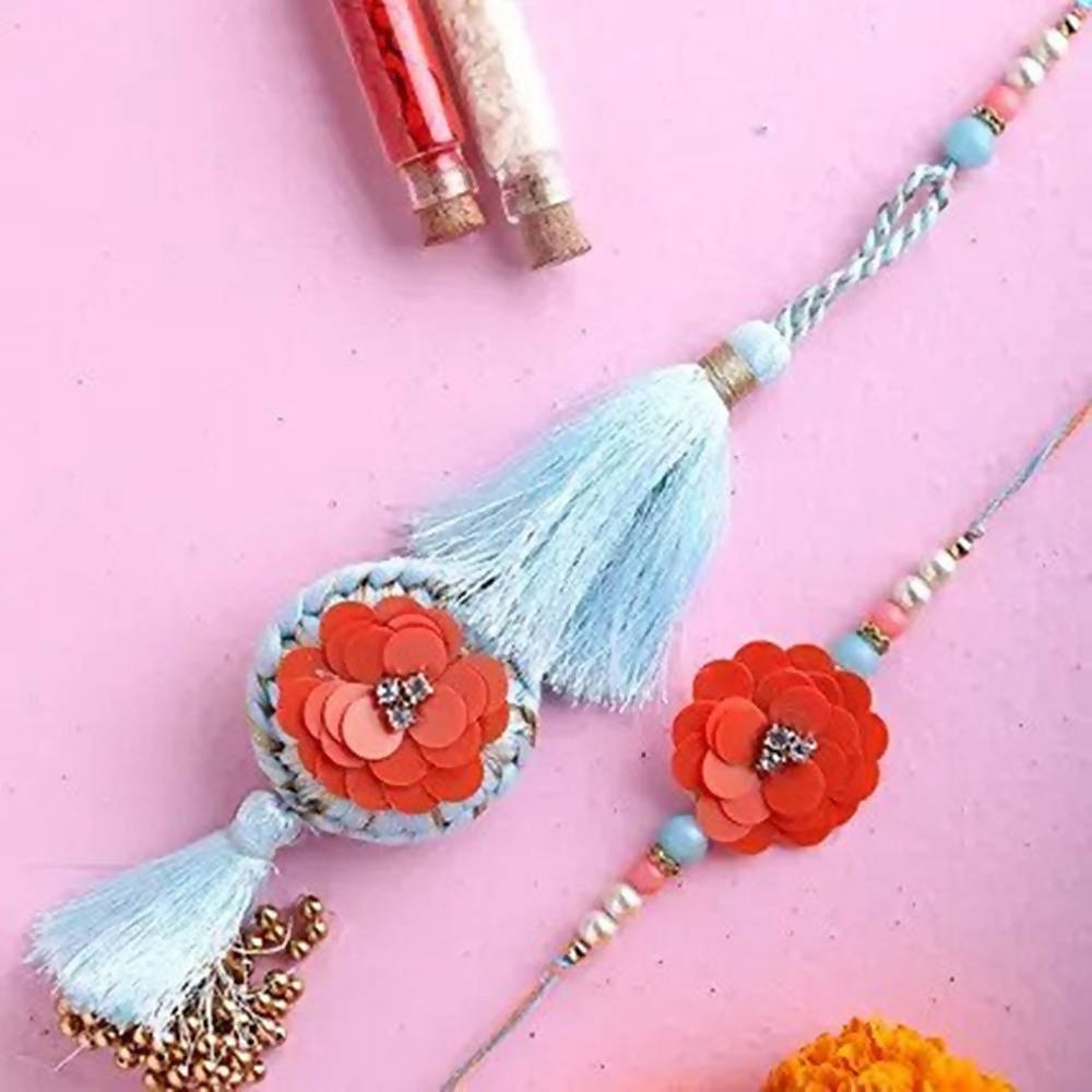 Bhaiya Bhabhi Tassel Rakhi Set & Gulab Jamun