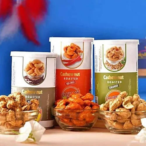 2 Ganesha Gajmukh Rakhi & Assorted Cashew