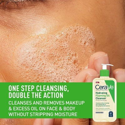 CeraVe Hydrating Foaming Cleansing Oil Face Wash 16 fl oz - Imperfect Container