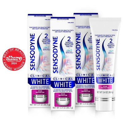 Sensodyne Clinical White Stain Protector Toothpaste 3.4oz/3pk - New